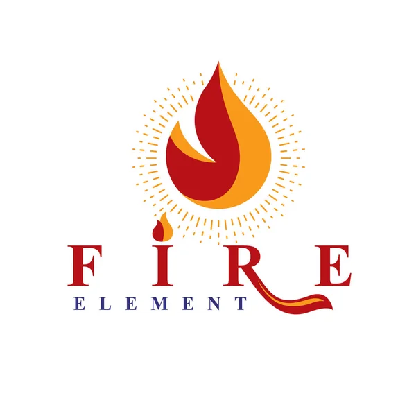Yanan Ateşin Gücü Ateş Elementi Soyut Vektör Logosu Pazarlama Tasarımı — Stok Vektör