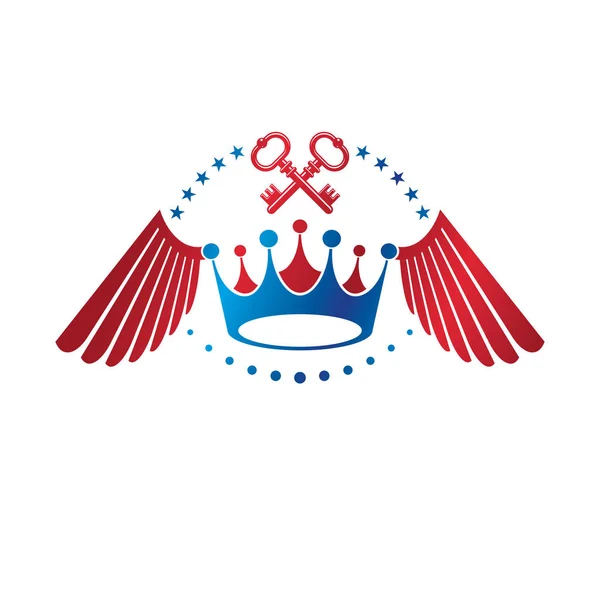 Godło Korony Królewskiej Heraldyczny Herb Dekoracyjne Logo Izolowane Wektor Ilustracji — Wektor stockowy