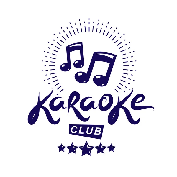 カラオケ クラブのベクトル紋章作成のデザイン音楽ノートを使用してカラオケ クラブ チラシ カバー デザインの要素 — ストックベクタ