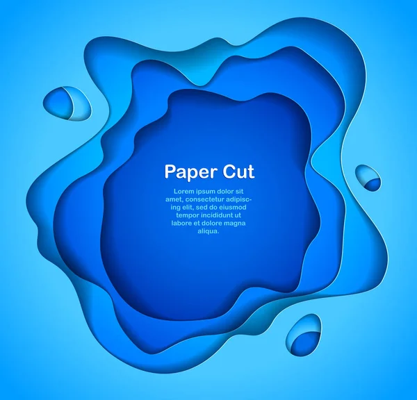 Abstraktní Modré Pozadí Tvary Střihu Papíru Vektorová Ilustrace Stylu Střihu — Stockový vektor
