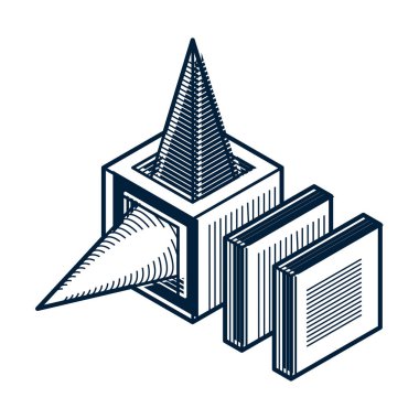 Soyut üç boyutlu şekli, vektör tasarım Küp öğesi.