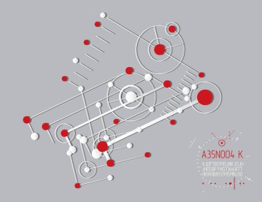 Çizgiler ile daireler mühendislik teknoloji vektör duvar kağıdı yapılmış. Teknik çizim arka plan. Sanat grafik illüstrasyon.