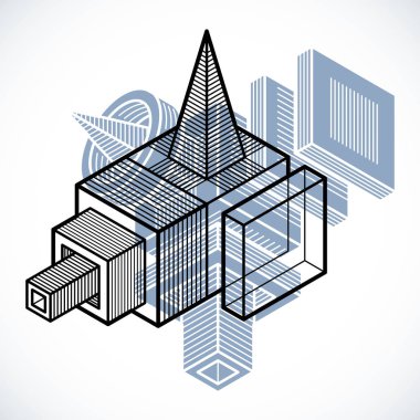 Soyut üç boyutlu şekli, vektör tasarım Küp öğesi.