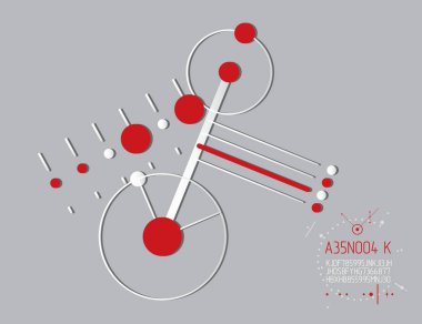 Çizgiler ile daireler mühendislik teknoloji vektör duvar kağıdı yapılmış. Teknik çizim arka plan. Sanat grafik illüstrasyon.