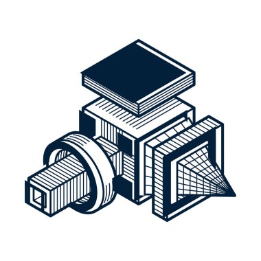 Vektör soyut 3d geometrik şekli, poligonal şekil.