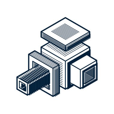 Soyut üç boyutlu şekli, vektör tasarım Küp öğesi.