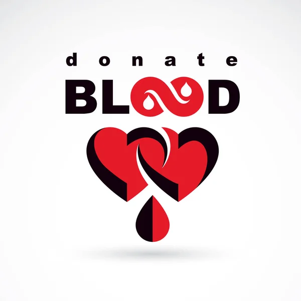 Donar Inscripción Sangre Aislada Blanco Hecha Con Gotas Sangre Color — Archivo Imágenes Vectoriales