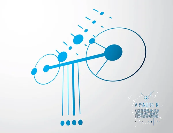 Mechanisches Schema Vektortechnische Zeichnung Mit Kreisen Und Linien Technischer Plan — Stockvektor