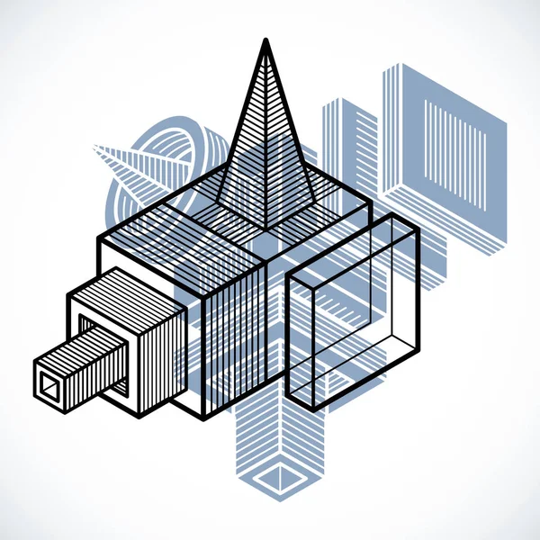 Abstracte Driedimensionale Vorm Vector Ontwerpelement Kubus — Stockvector