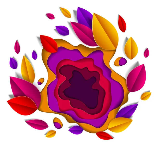紅葉の美しいデザイン 紙のカット スタイルのベクトル図です 周年記念イベント秋シーズンやグリーティング カード — ストックベクタ