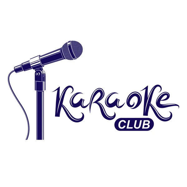 Karaoke Clube Inscrição Vida Noturna Entretenimento Emblema Vetor Conceitual Criado — Vetor de Stock