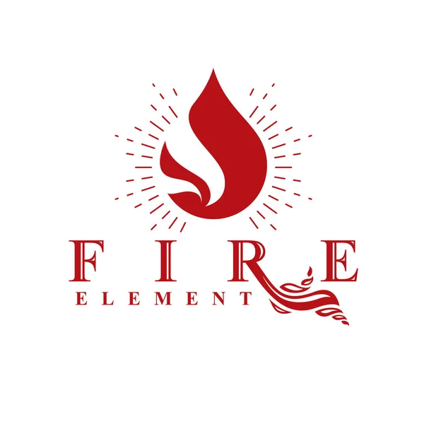 Benzin Şirketi Amblemi Olarak Kullanılan Ateş Elemanı Soyut Logosu Petrol — Stok Vektör