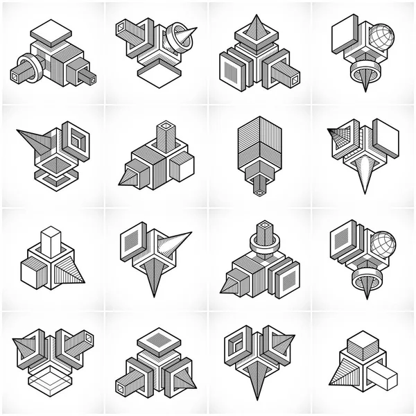 Ensemble Formes Vectorielles Abstraites Isométriques — Image vectorielle