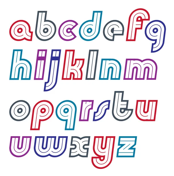 Vecteur Rétro Gras Minuscule Alphabet Anglais Lettres Collection Peut Être — Image vectorielle