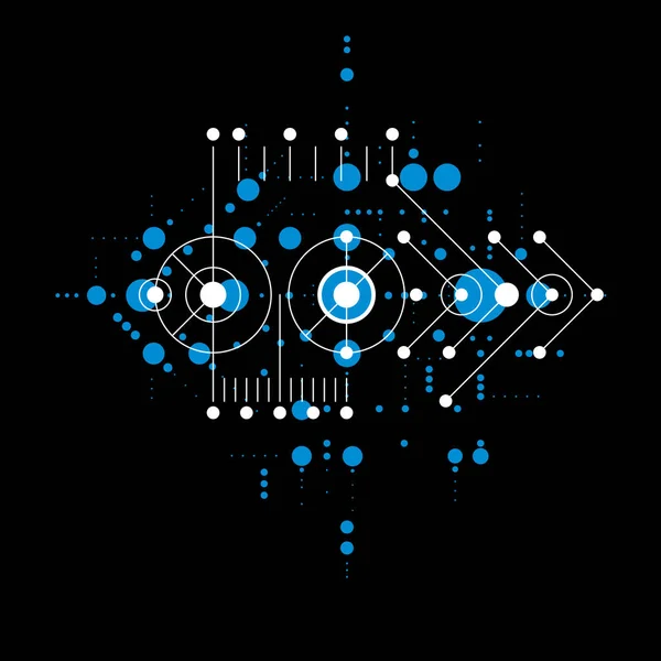 Vector Bauhaus Abstracte Achtergrond Gemaakt Met Raster Overlappende Eenvoudige Geometrische — Stockvector