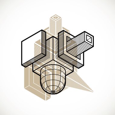 3D tasarım, soyut vektör boyutlu küp şekli.