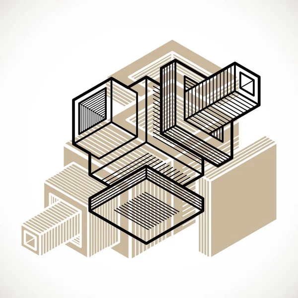 Design Forma Cubo Dimensional Vetorial Abstrato — Vetor de Stock