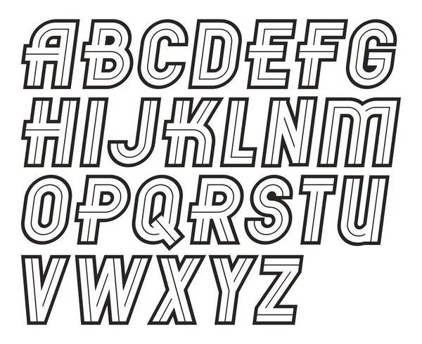 Vector Vintage Creatieve Script Moderne Vet Afgeronde Alfabet Letters Set — Stockvector