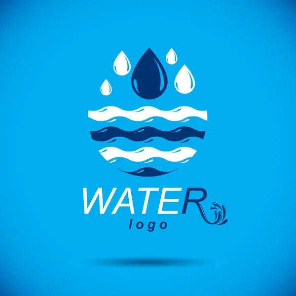 Символ Вектора Чистой Акваэкологии Тема Потребления Воды Человеком Концепция Защиты — стоковый вектор