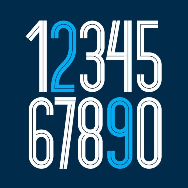 Beyaz çizgilerle yapılmış zarif uzun sayıları toplama vektör, poster sanat yaratma içinde-ebilmek var olmak kullanılmış için sosyal veya ticari duyuru 