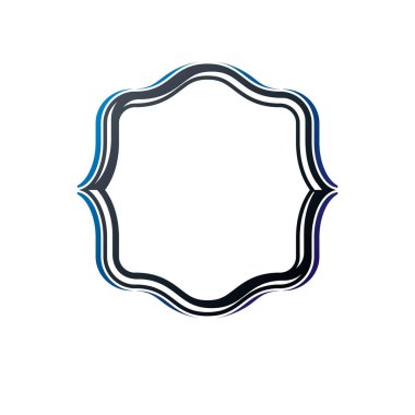 Boş boşluk, vektör amblem antika çerçeveli. Klasik hanedan boş geometrik şekli. Retro tarzı etiket, resim kenarlığı.