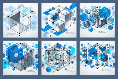 Vektör Sanayi ve mavi arka plan ayarlamak, gelecek teknik planı mühendislik. Modern geometrik kompozisyon şablon ve düzeni kullanılabilir. 