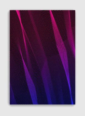 Soyut çizgi sanat vektörü minimum çağdaş broşür tasarımı, kapak şablonu, geometrik yarım ton gradyanı. Pankartlar, afişler, posterler, ilanlar için. Güzel ve özel, desen dokusu.