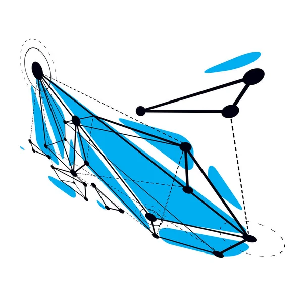 Abstraktes Geometrisches Facettiertes Objekt Moderne Digitale Technologie Und Vektor Hintergrund — Stockvektor