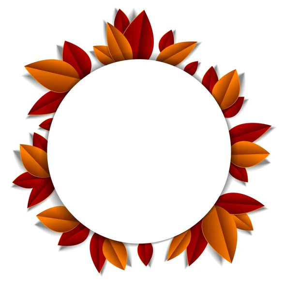 Hintergrund Mit Herbstblättern Papierschnitt Stil Kopierraum Für Text Vektor Florale — Stockvektor
