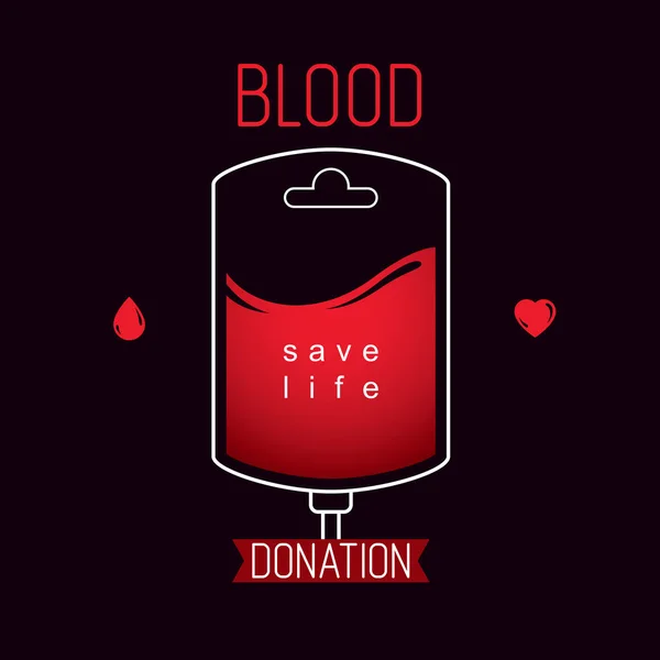Kan Torbası Vektör Grafik Amblemi Kan Bağışı Kavramsal Logosu Tıbbi — Stok Vektör