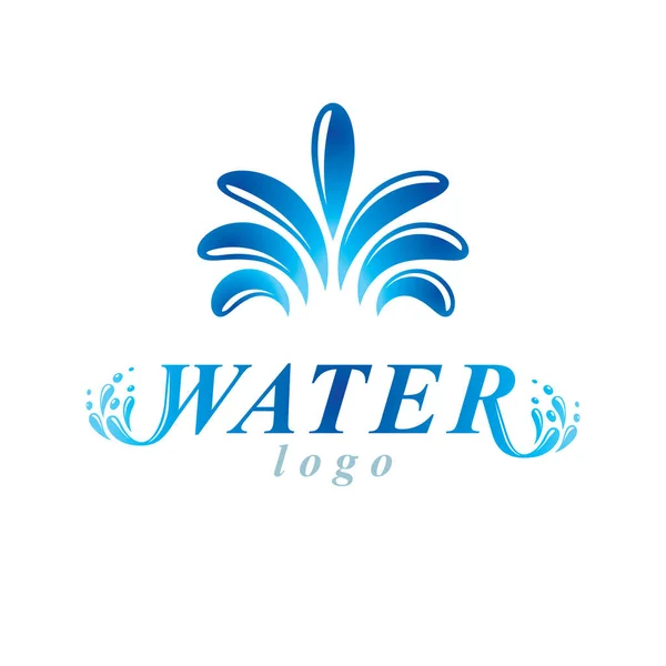 Vektor Blaues Klares Wassertropfzeichen Für Den Einsatz Als Firmenemblem Kur — Stockvektor