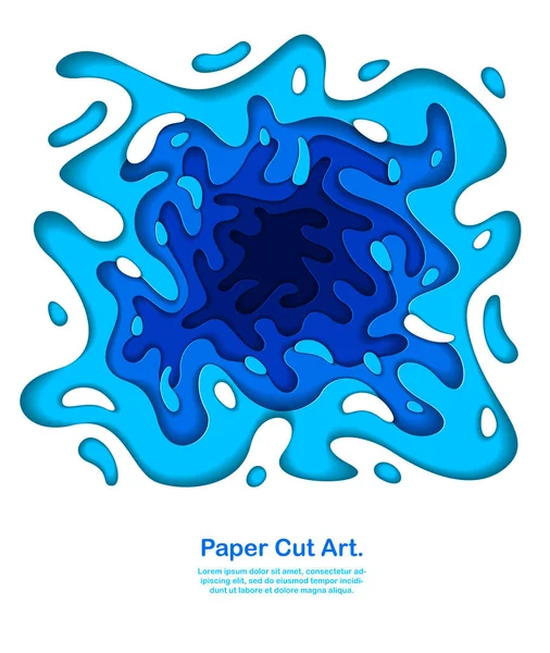 Abstrait Fond Bleu Avec Des Formes Découpées Papier Illustration Vectorielle — Image vectorielle