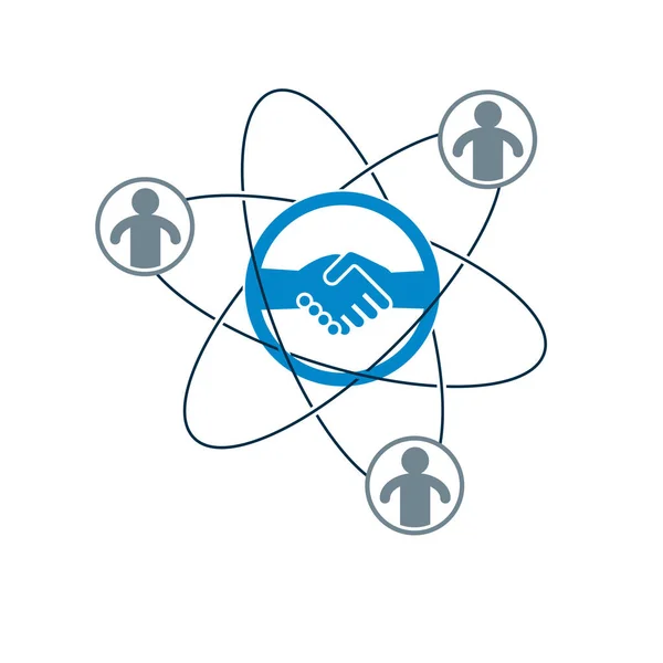Επιτυχημένη Δημιουργική Λογότυπο Επιχείρησης Υπογράφουν Συμφωνία Χειραψία Διάνυσμα Εννοιολογική Σύμβολο — Διανυσματικό Αρχείο