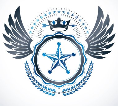 Heraldik tasarım, vektör vintage amblemi.