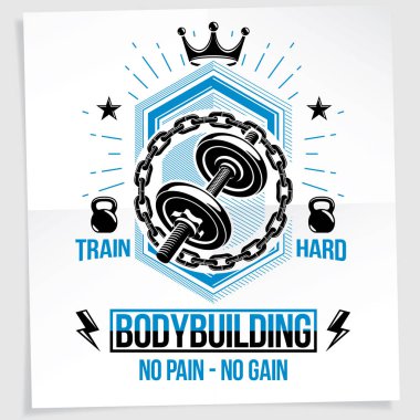 Halter Kulübü vektör promosyon el ilanı disk ağırlık aptal-bell ve su ısıtıcısı çan spor ekipmanı kullanarak oluşur. Hayır hiçbir kazanç yazma ağrı.