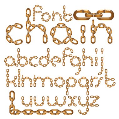 Vektör yazı tipi, trendy patlama poster oluşturulmasında kullanılabilir. Küçük harflerle yaratıcı çelik zincir bağlantı ile yaptı, bağlantı katıldı.
