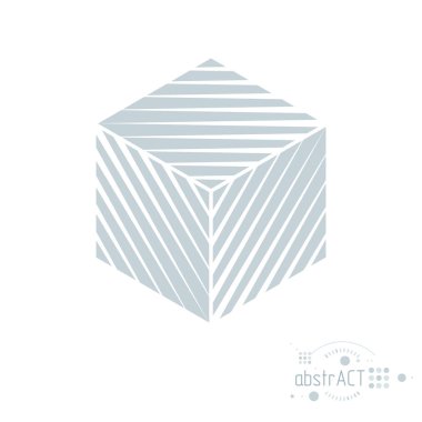 Vektör modern geometrik grafik kompozisyonu şablon ve düzen olarak kullanılabilir. Grafik şekli, küpü olan soyut teknik arkaplan.