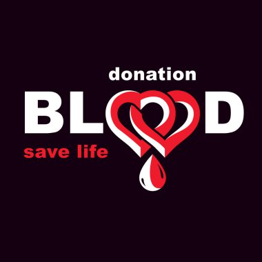 Kan bağışı, kalp şekli ve kan damlalarıyla yapılmış. Sağlıklı yaşam tarzı kavramsal sembol.