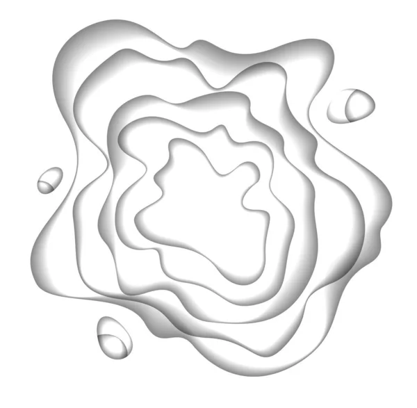 Papier Blanc Abstrait Découpe Formes Courbes Stratifié Illustration Vectorielle Dans — Image vectorielle
