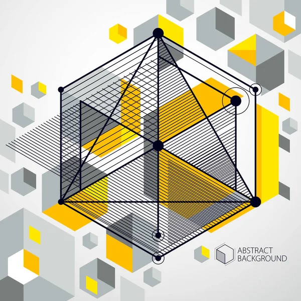 Moderna Isometrisk Vektor Abstrakt Gul Bakgrund Med Geometriska Element Layout — Stock vektor