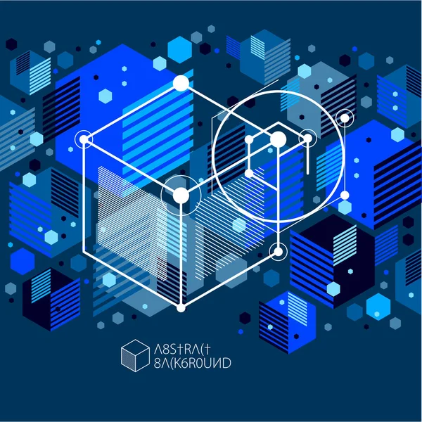 Vektor Aus Abstrakten Geometrischen Würfelmustern Und Dunkelblauem Hintergrund Anordnung Von — Stockvektor