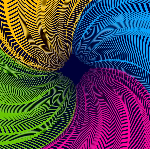 デザインのためのベクトルシュールな幻想アート ラインアート3Dテクスチャ内側の空間 幻覚剤旅行のテーマ 幻想的なサイケデリックな流行の現代アート 光の次元の幻想 — ストックベクタ