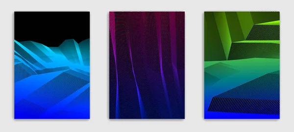 Abstrait Ligne Art Vecteur Minimal Design Brochures Contemporaines Ensemble Modèles — Image vectorielle