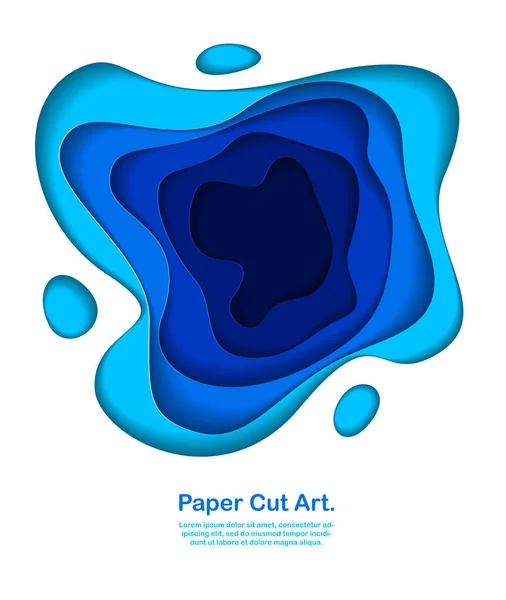 Fondo Azul Abstracto Con Formas Corte Papel Ilustración Vectorial Estilo — Vector de stock