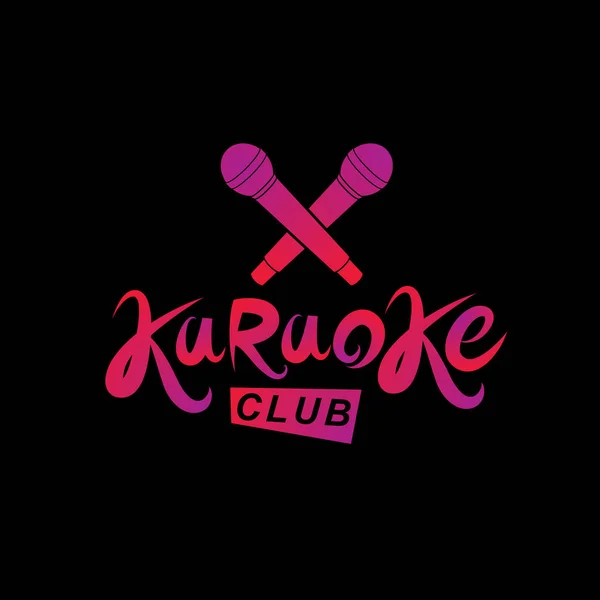 Karaoke Club Bokstäver Nattklubb Part Inbjudan Vektor Emblem Skapats Med — Stock vektor