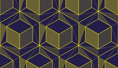 Geometrik küpleri seamless modeli, 3d vektör arka plan, çizim için sonsuz şekilde mühendislik teknolojisi stil soyut
