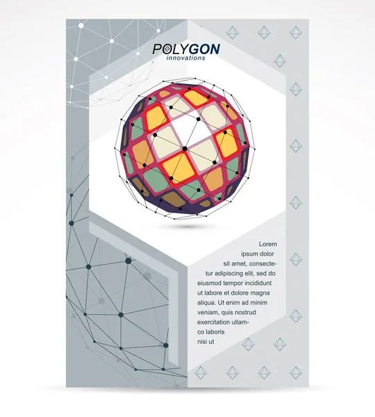 Internet teknolojileri şirketi iş promosyon fikri, teknik soyut şekli, parlak vektör poligonal şekil