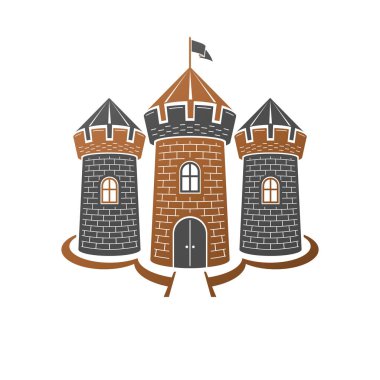 Ortaçağ Kalesi dekoratif izole vektör çizim