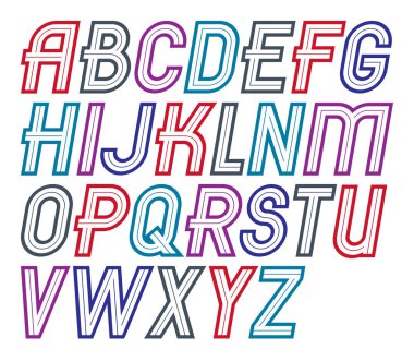 Vektör vintage yaratıcı komut dosyası, çağdaş kalın yuvarlak alfabesi harfleri seti, retro poster tasarım öğeleri olarak kullanmak için.