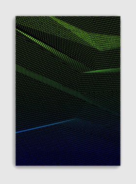 Sanat doğrusal vektör minimalist trendy broşür tasarımı, kapak şablonu, geometrik noktalı gradyan